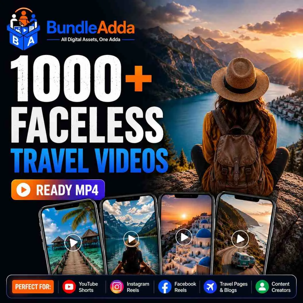 1000+ Faceless Travel Videos Bundle | Ready MP4 Travel Content