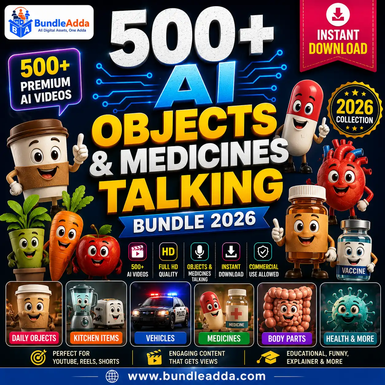 500+ AI Objects & Medicines Talking Bundle (2026 Edition)