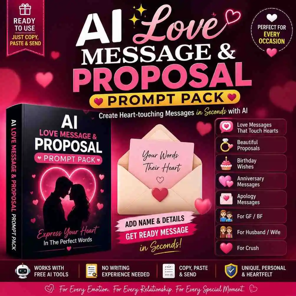 ❤️ AI Love Message & Proposal Prompt Pack ❤️