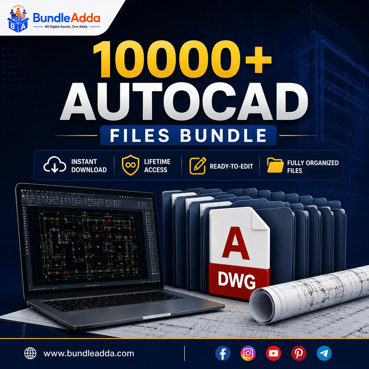 10000+ AutoCAD DWG Files Bundle | Lifetime Access